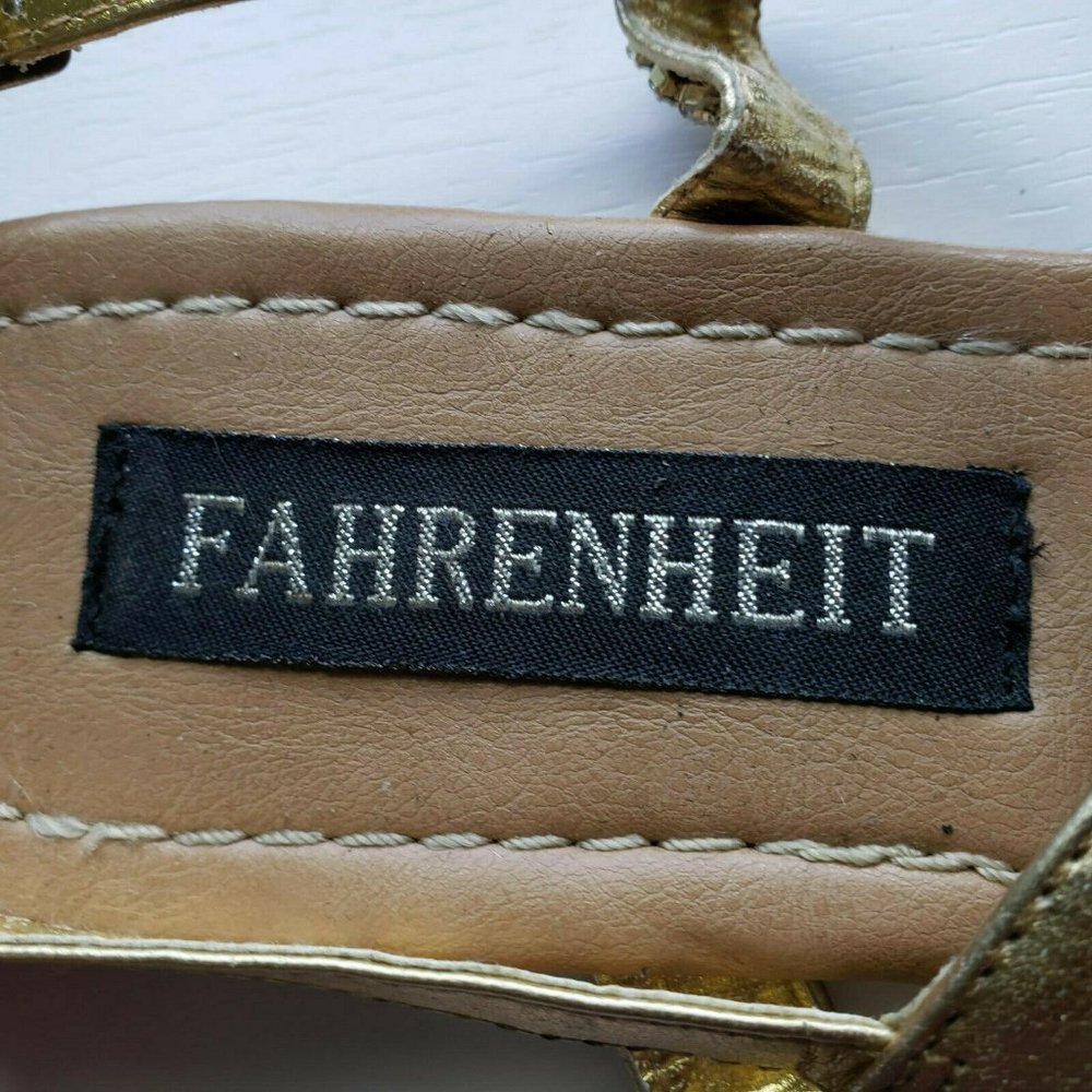Fahrenheit Metalic Gold Sandals w/ Rhinestones - Picture 10 of 10